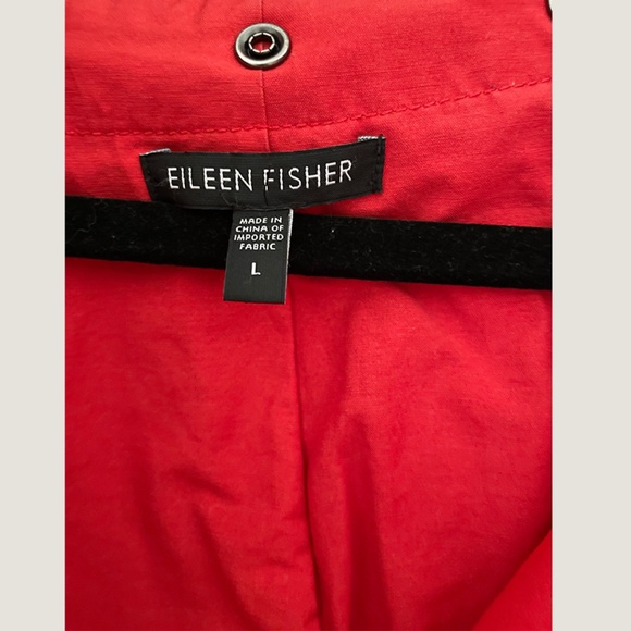 Red lightweight Eileen Fisher jacket, size L - Picture 6 of 10
